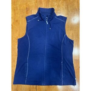 Zenergy Chicos WOMENS SIZE Xl US Blue White Trim Full Zip Vest Active Yoga